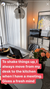 Showing our top tips for working from home on Instagram takeover