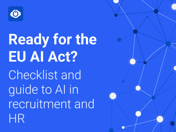 Graphic about the EU AI Act with checklist and guide to AI in recruitment and HR